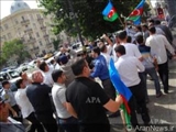  مردم باکو در اعتراض به سفر رئیس رژیم صهیونیستی تظاهرات کردند  