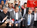 تظاهرات اعتراض آمیز در مقابل سفارت ترکیه در باکو