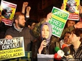 تظاهرات در استانبول در محکومیت ''معمر قذافی''