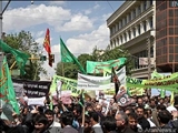 راهپیمایی مردم مسلمان اردبیل در محکومیت رژه همجنس‌بازان در باکو  و همچنین حمایت از مردم بحرین 