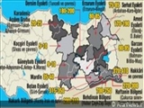 انتشار نقشه پراکندگی پ.ک.ک در ترکیه