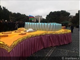 51 سالگی  رئیس جمهور آذربایجان  و کیک تولد 51 متری 