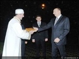 حــضـور رئــیس‌ جمهور آذربایجـــان در مراسم افتتاحیه مــسجد قــبله!