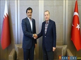 مذاکرات چند ساعته اردوغان و امیر قطر در استانبول/اردوغان امروز با عباس دیدار می‌کند