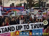 تجمع مردم لندن در اعتراض به حمله آمریکا به سوریه