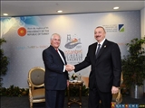 ديدار الهام علي اف، رييس جمهوري آذربايجان  با وزير امور خارجه آمريکا در استانبول