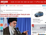 بازتاب سخنان مقام معظم رهبری در رسانه های ترکیه؛ هشدار تند رهبر ایران به آمریکا