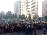 تظاهرات مخالفان دولت‌ در استادیوم 'محصول' باکو