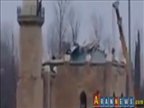 تخریب مسجد  در روستای آران منطقه یولاخ جمهوری آذربایجان
