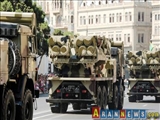 نمایش تسلیحات نظامی ساخت رژیم صهیونیستی در روز نیروهای مسلح جمهوری آذربایجان