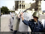 جلوگیری پلیس باکو از تجمعات مخالفان در مقابل ستاد مرکزی انتخابات جمهوری آذربایجان