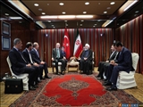 روحانی در دیدار با اردوغان: ایران از حضور سرمایه گذاران ترکیه ای در کشور استقبال می کند