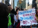 ضرب و شتم زنان معترض در باکو