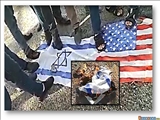پرچم اسرائیل در گنجه جمهوری آذربایجان به آتش کشیده شد-فیلم