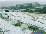 بارش شدید تگرگ درشهرستان  گده بی جمهوری آذربایجان