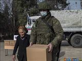 توزیع کمک‌های انسان دوستانه روسیه در قره‌باغ