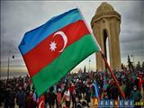 تجمع اعتراضی بانوان مسلمان جمهوری آذربایجان در دفاع از مقدسات اسلامی
