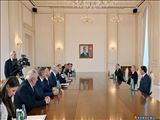 الهام علی اف رئیس جمهور آذربایجان از هیئت اسلواکی به سرپرستی رئیس پارلمان اسلواکی استقبال کرد.